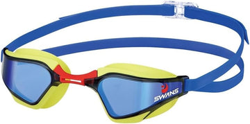Swans SR72M MIT PAF SMBL Racing Adult Insert Mirror Technology Swim Goggles SmokeFlash Blue